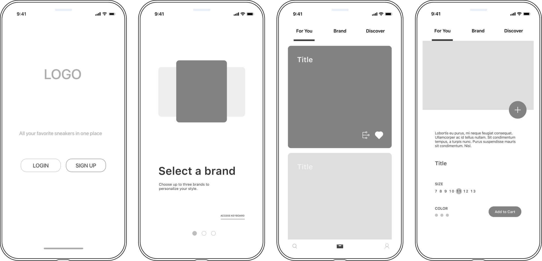 Wireframes were created to demonstrate how the app will work.